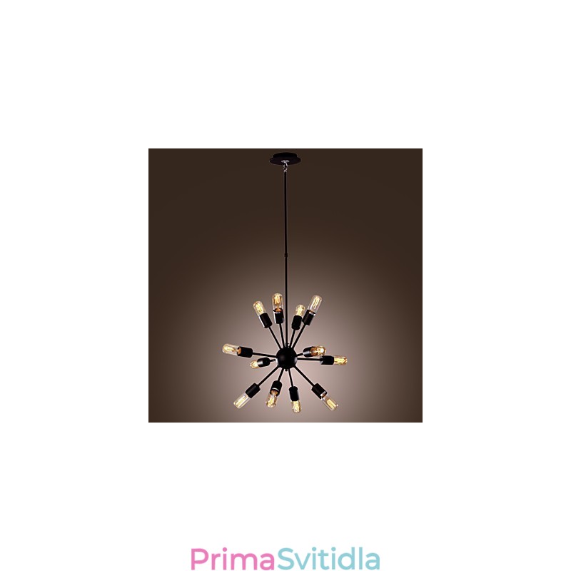Avantgardní železný lustr s 12 světly