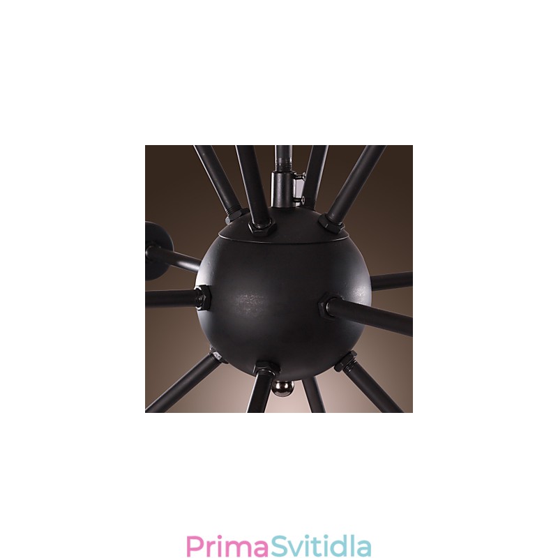Avantgardní železný lustr s 12 světly