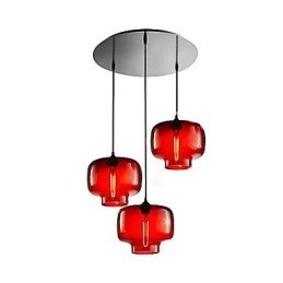 Moderní skleněné závěsné svítidlo se 3 světly v designu průhledné láhve