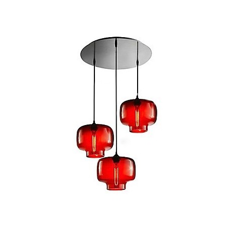 Moderní skleněné závěsné svítidlo se 3 světly v designu průhledné láhve Moderní skleněné závěsné svítidlo se 3 světly v designu průhledné láhve