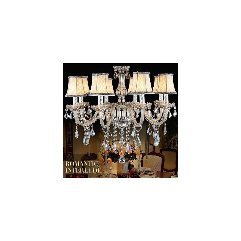 Velký křišťálový lustr 8ramenný luxusní křišťálový lehký módní lustr Crystal light