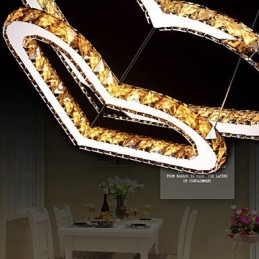 Závěsné osvětlení Lustr Světlo Transparentní NEBO Jantarové K9 Crystal Double Stropní svítidla ve tvaru srdce
