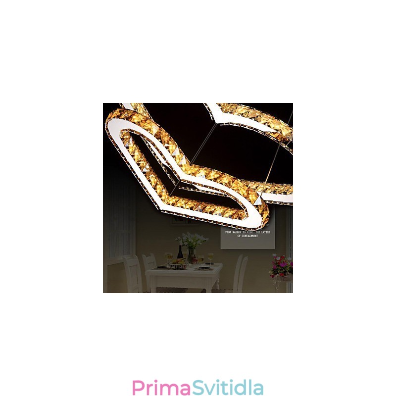 Závěsné osvětlení Lustr Světlo Transparentní NEBO Jantarové K9 Crystal Double Stropní svítidla ve tvaru srdce