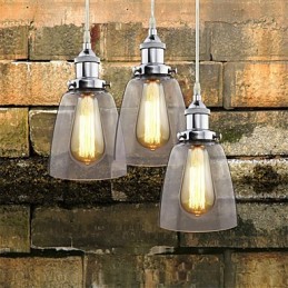 Moderní Chrome Glass Vintage Industrial Retro Fitting Edison Závěsné světlo Cafe Veranda Light