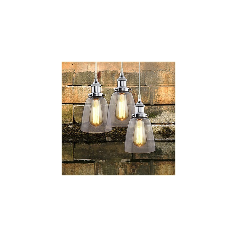 Moderní Chrome Glass Vintage Industrial Retro Fitting Edison Závěsné světlo Cafe Veranda Light