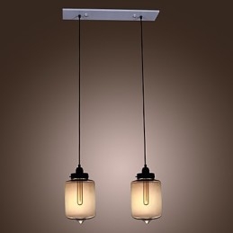 Moderní skleněné závěsné svítidlo se 2 světly v designu průhledné láhve