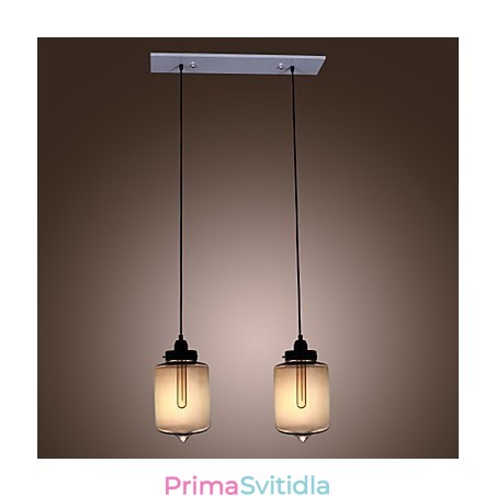Moderní skleněné závěsné svítidlo se 2 světly v designu průhledné láhve Moderní skleněné závěsné svítidlo se 2 světly v designu průhledné láhve