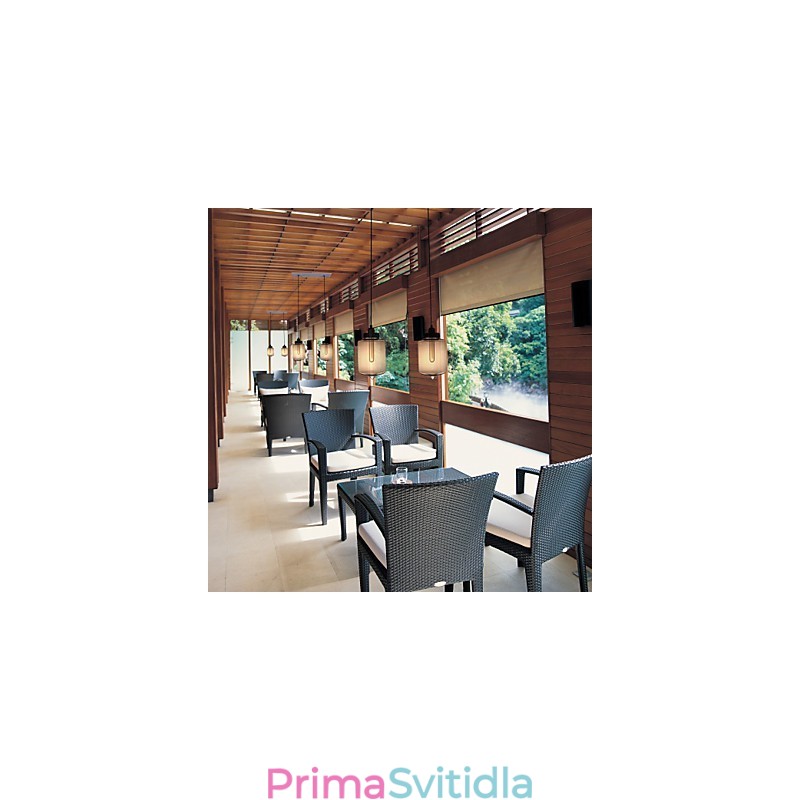 Moderní skleněné závěsné svítidlo se 2 světly v designu průhledné láhve