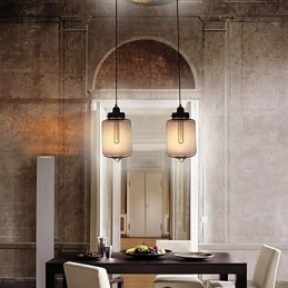 Moderní skleněné závěsné svítidlo se 2 světly v designu průhledné láhve