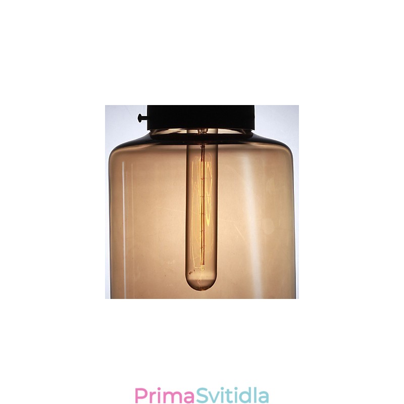 Moderní skleněné závěsné svítidlo se 2 světly v designu průhledné láhve