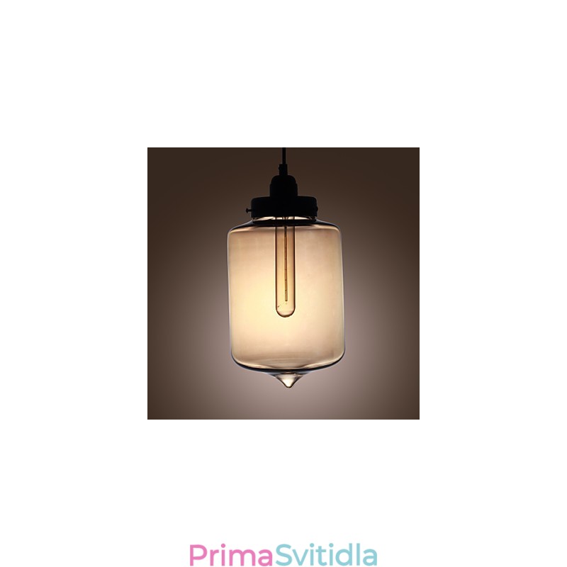 Moderní skleněné závěsné svítidlo se 2 světly v designu průhledné láhve