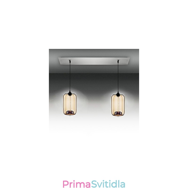 Moderní průhledné skleněné závěsné svítidlo se 2 světly v bublinkovém designu