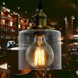 Skleněná mosaz Retro Vintage Industrial ART Kavárna Garáž závěsné světlo