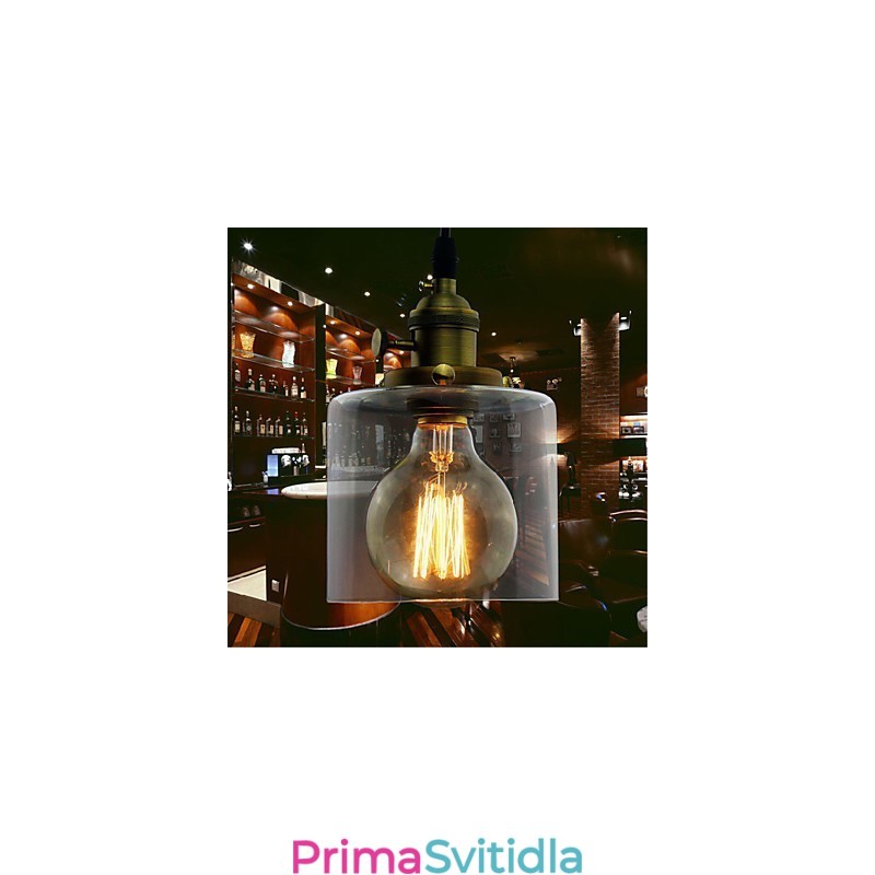 Skleněná mosaz Retro Vintage Industrial ART Kavárna Garáž závěsné světlo