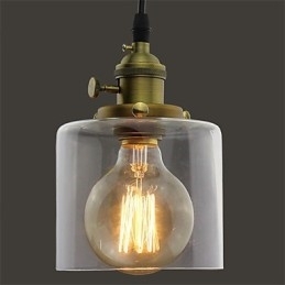 Skleněná mosaz Retro Vintage Industrial ART Kavárna Garáž závěsné světlo