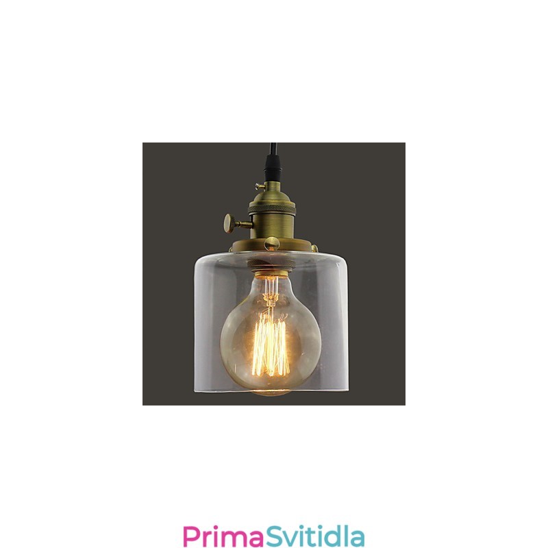 Skleněná mosaz Retro Vintage Industrial ART Kavárna Garáž závěsné světlo