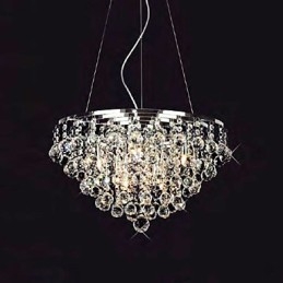 Závěsné svítidlo Crystal Drop s 8 světly v kulatém tvaru
