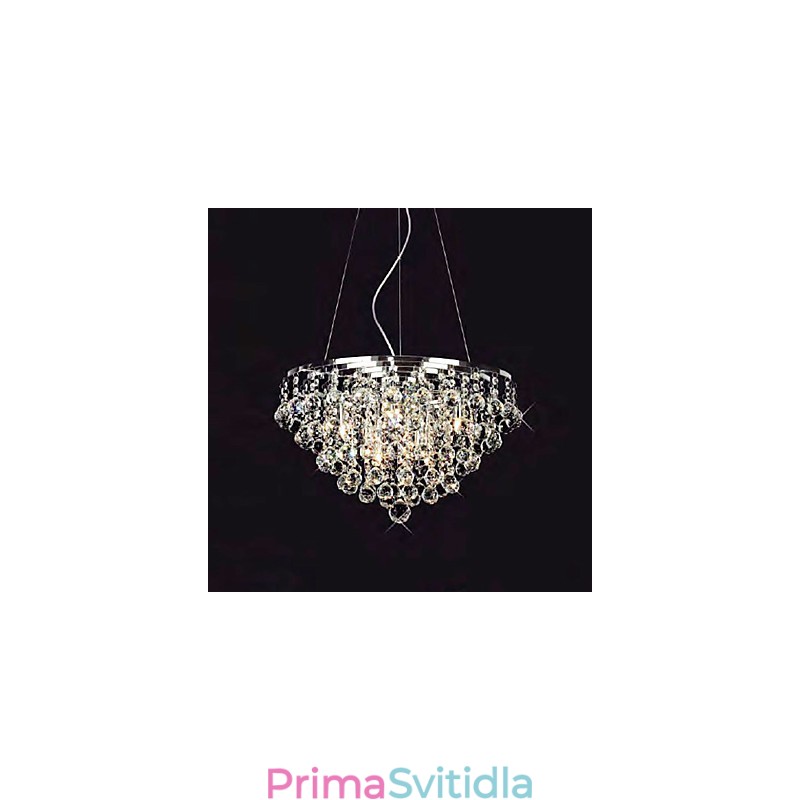 Závěsné svítidlo Crystal Drop s 8 světly v kulatém tvaru