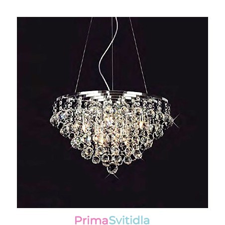 Závěsné svítidlo Crystal Drop s 8 světly v kulatém tvaru Závěsné svítidlo Crystal Drop s 8 světly v kulatém tvaru