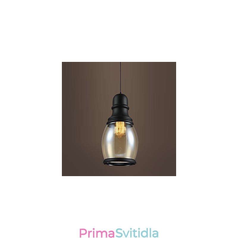 Retro osvětlení Loft Lights Skleněné závěsné světlo