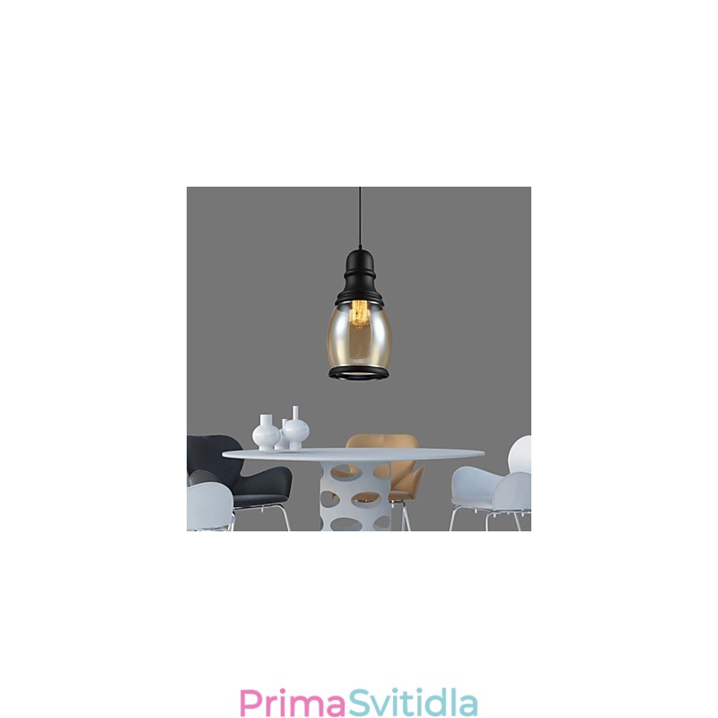 Retro osvětlení Loft Lights Skleněné závěsné světlo