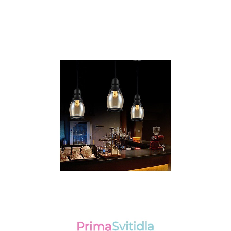 Retro osvětlení Loft Lights Skleněné závěsné světlo