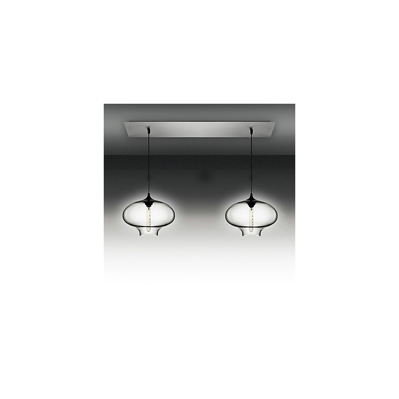 2 lehké moderní skleněné závěsné svítidlo v černém bublinkovém designu
