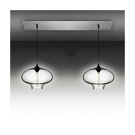 2 lehké moderní skleněné závěsné svítidlo v černém bublinkovém designu 2 lehké moderní skleněné závěsné svítidlo v černém bublinkovém designu