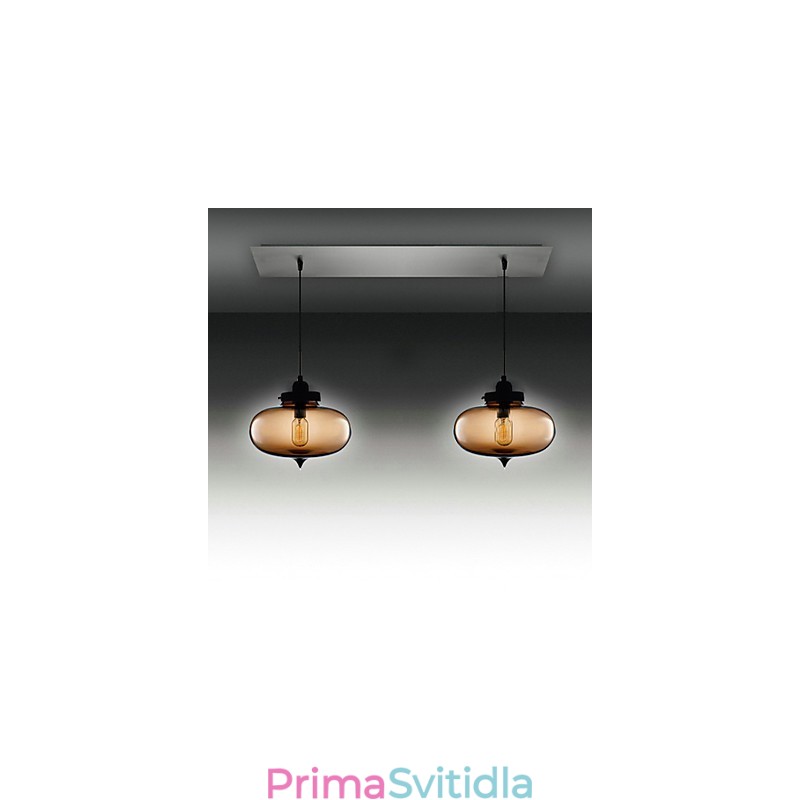 Moderní průhledné skleněné závěsné svítidlo se 2 světly v bublinkovém designu