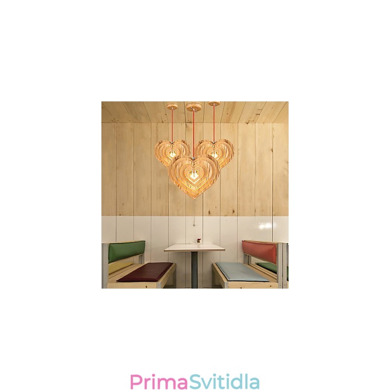 Lustr Mini Style Lucerna Dřevo Bambus