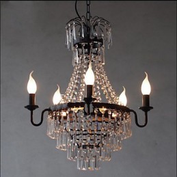 Americká country retro svíčková křišťálová lampa