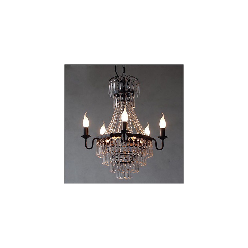 Americká country retro svíčková křišťálová lampa