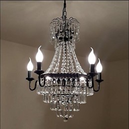 Americká country retro svíčková křišťálová lampa