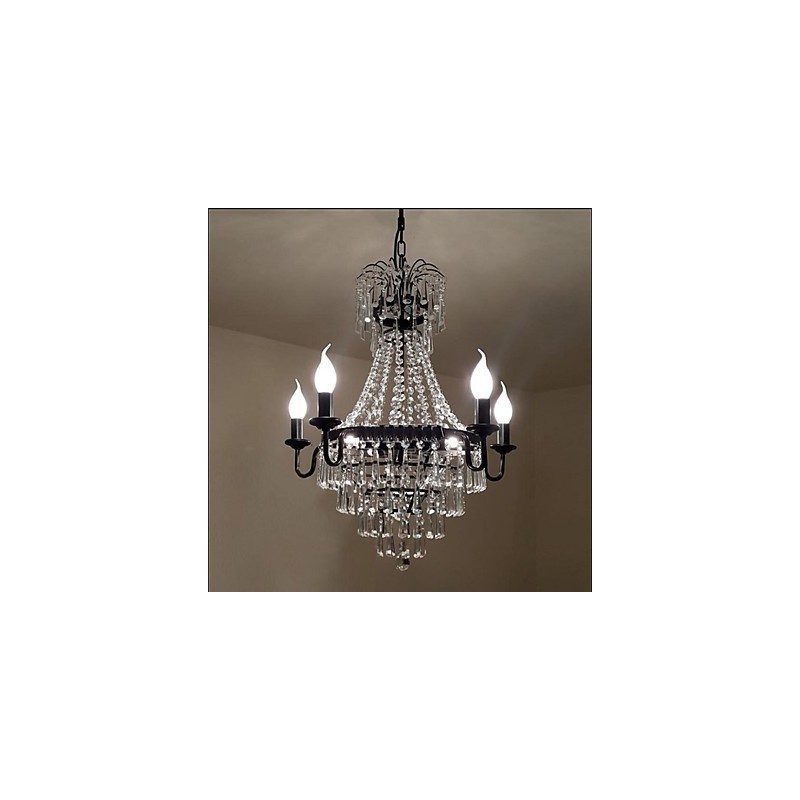 Americká country retro svíčková křišťálová lampa