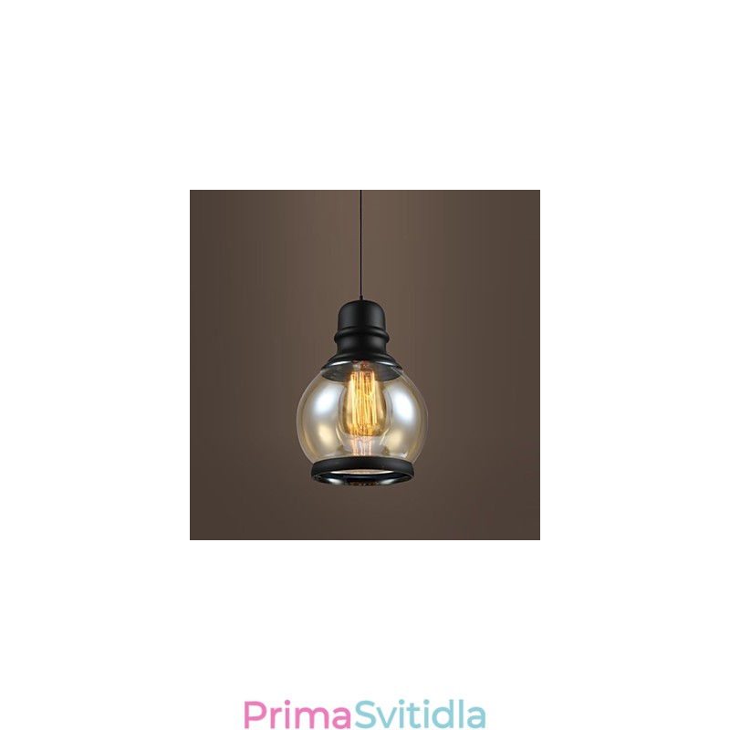 Retro osvětlení Loft Lights Skleněné závěsné světlo