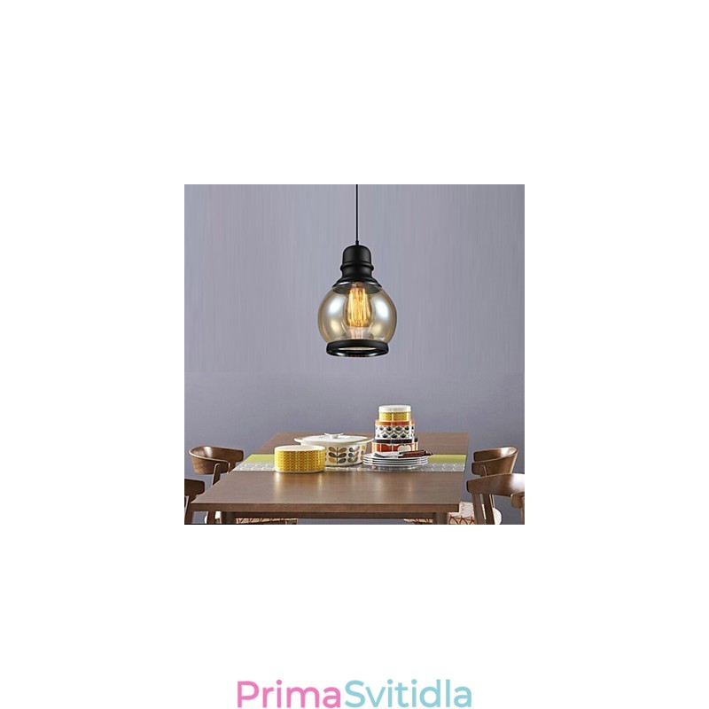 Retro osvětlení Loft Lights Skleněné závěsné světlo