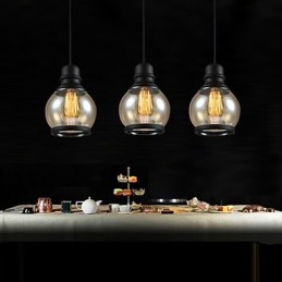 Retro osvětlení Loft Lights Skleněné závěsné světlo