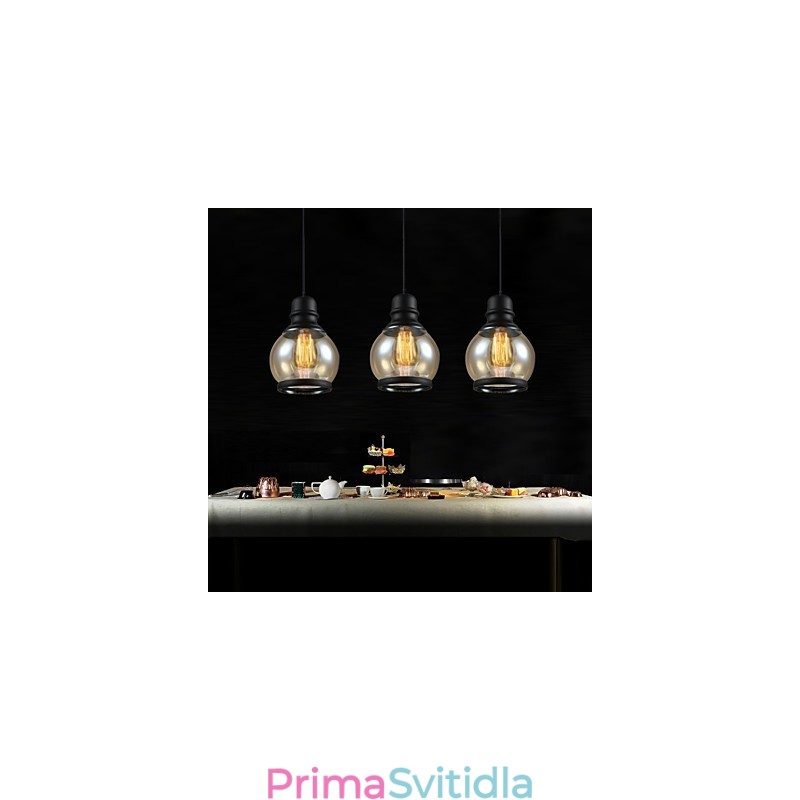 Retro osvětlení Loft Lights Skleněné závěsné světlo