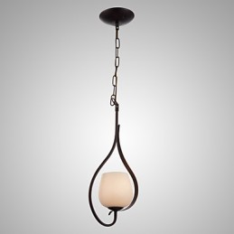 Závěsné svítidlo na malování železa se skleněným stínidlem Klasická osvětlovací lampa s 1 hlavou