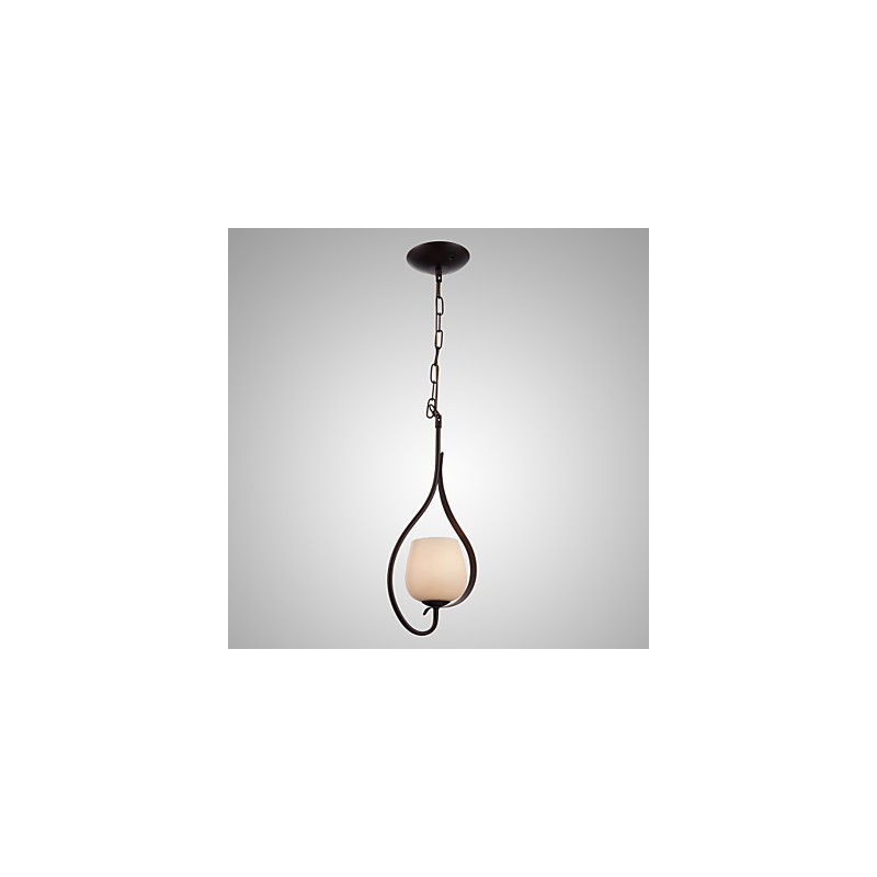 Závěsné svítidlo na malování železa se skleněným stínidlem Klasická osvětlovací lampa s 1 hlavou