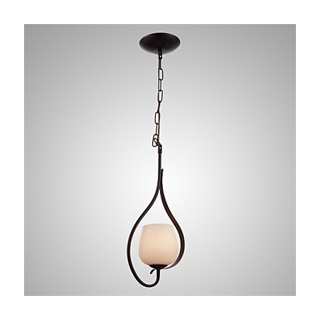 Závěsné svítidlo na malování železa se skleněným stínidlem Klasická osvětlovací lampa s 1 hlavou Závěsné svítidlo na malování železa se skleněným stínidlem Klasická osvětlovací lampa s 1 hlavou