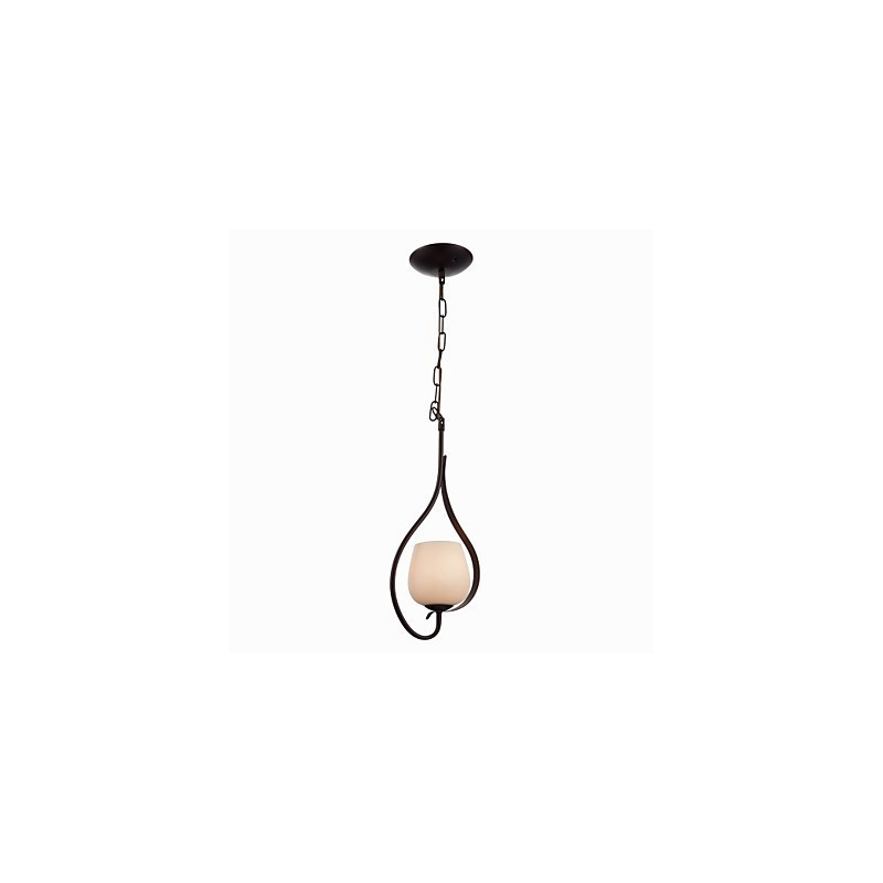 Závěsné svítidlo na malování železa se skleněným stínidlem Klasická osvětlovací lampa s 1 hlavou