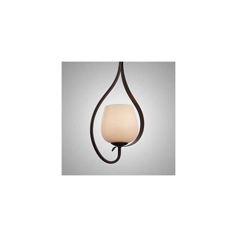 Závěsné svítidlo na malování železa se skleněným stínidlem Klasická osvětlovací lampa s 1 hlavou