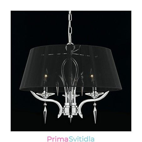 Elegantní křišťálový lustr se 3 světly v černém odstínu Elegantní křišťálový lustr se 3 světly v černém odstínu