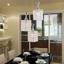 Kovový rám 3 světel K9 Crystal Lustr Droplight Send Bulb