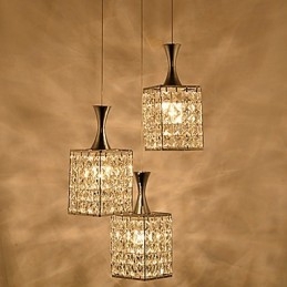 Kovový rám 3 světel K9 Crystal Lustr Droplight Send Bulb