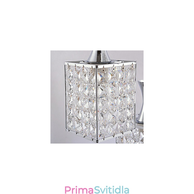 Kovový rám 3 světel K9 Crystal Lustr Droplight Send Bulb