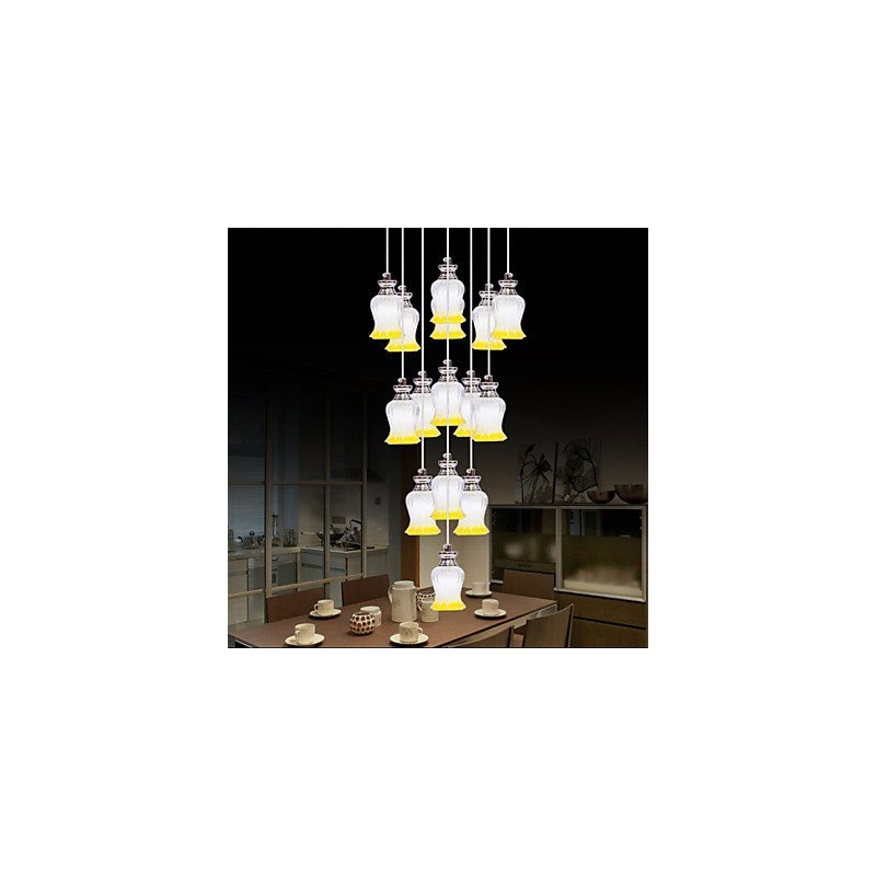 Restaurant 15 Head of Modern Simple Crystal Pendant Pendant
