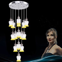 Restaurant 15 Head of Modern Simple Crystal Pendant Pendant