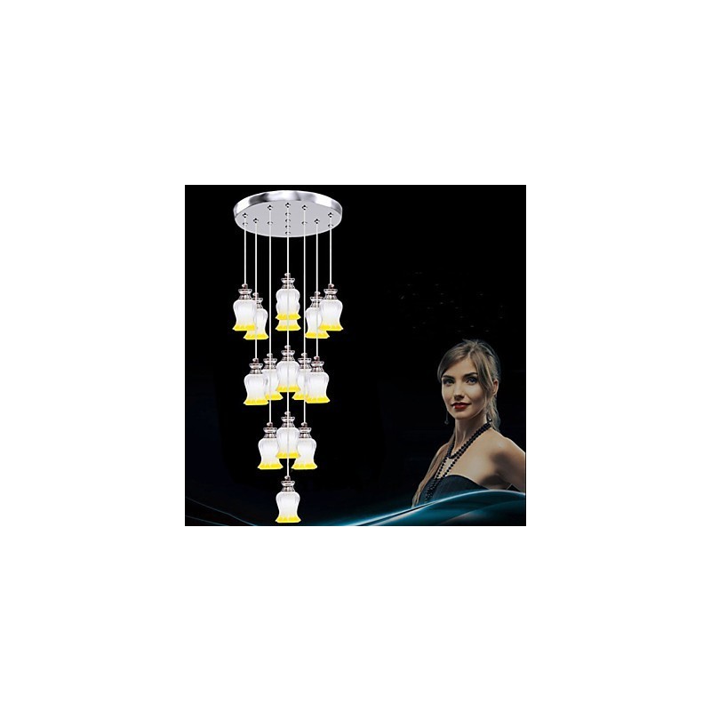 Restaurant 15 Head of Modern Simple Crystal Pendant Pendant